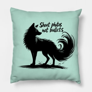 Shoot photos not bullets - Ink fox Pillow