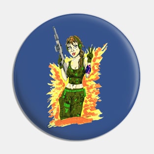 Army Girl Peace Pin