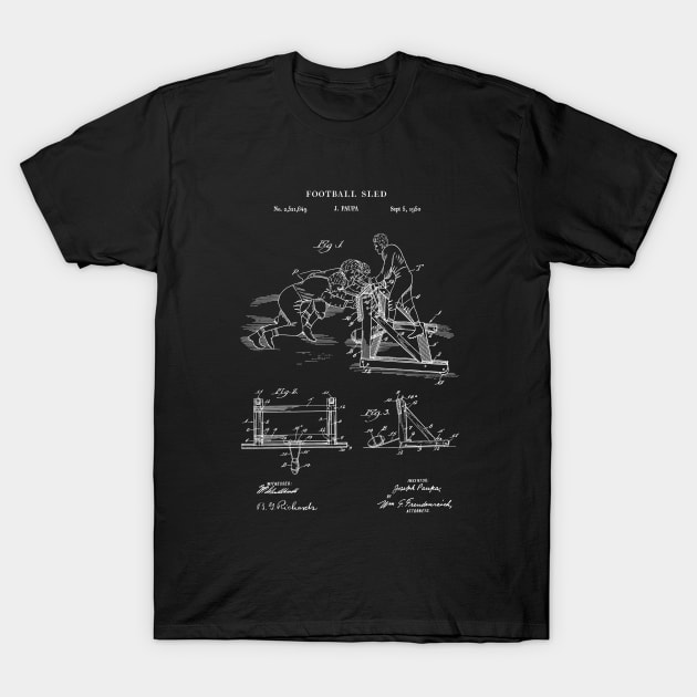 MadebyDesign American Football Training Sled Patent Blueprint 1959 T-Shirt