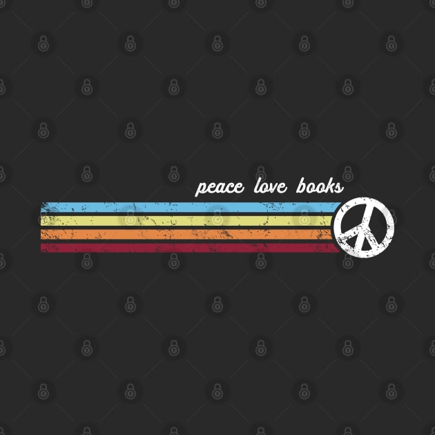 Retro Stripes Peace Love Books by Jitterfly