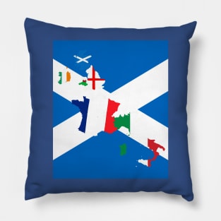 Scotland Rugby Fan St Andrews Cross Flag Design Pillow