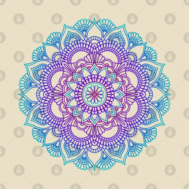 Mandala blue purple by Mako Design 