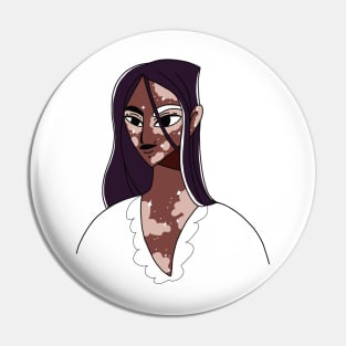 African American woman with vitiligo. Pin