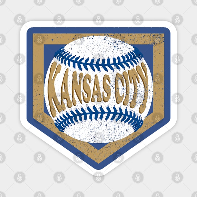 Kansas City Baseball and Diamond - Blue and Gold Magnet by MulletHappens