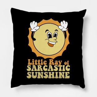 Retro Cartoon Sun  Ray of Sarcastic Sunshine Pillow