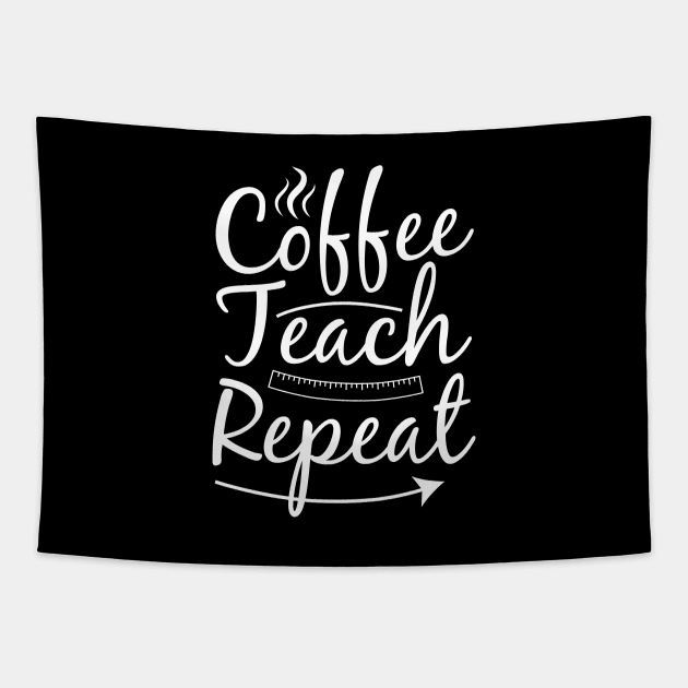 coffee teach repeat Tapestry by artdise