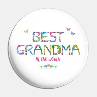 Best Grandma in the world - tropical wordart Pin