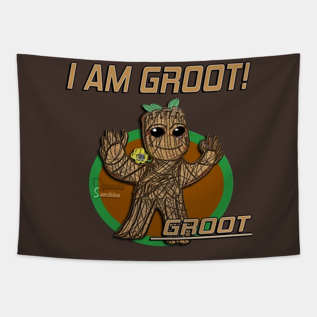 Chibi I Am Groot! Tapestry by DynamiteSunshine