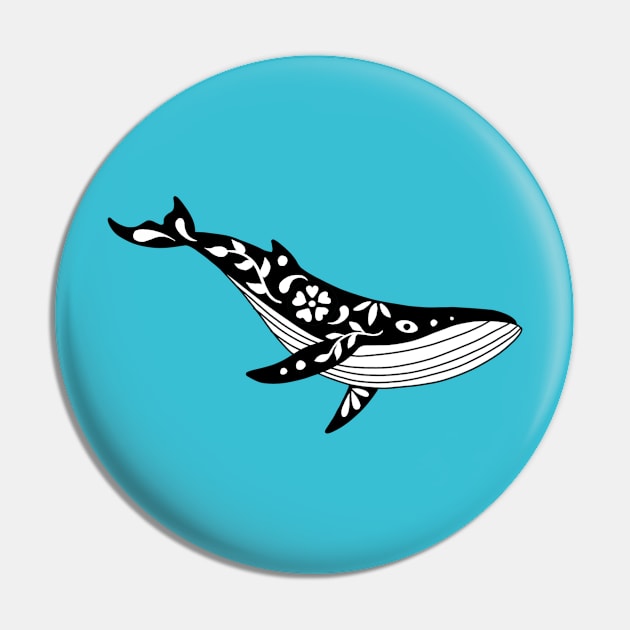 Ornate whale Pin by Haack Art