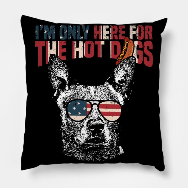 Australian Cattle Dog Shirt Funny 4th of July Pillow by Madfido