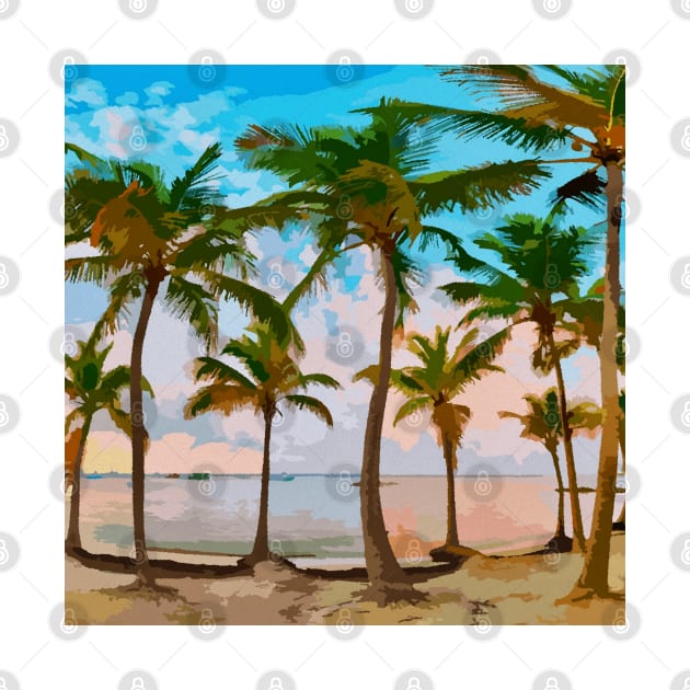 Beach Palms by Glenn Landas Digital Art