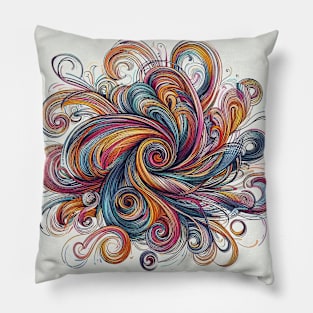 Psychedelic looking abstract illustration swirls Pillow