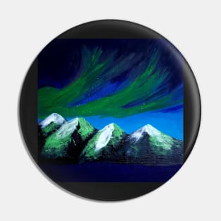 An Aurora borealis sky with beautiful snow capped mountains winter Pin