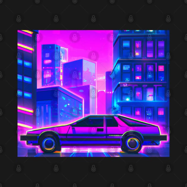 Neon car in Cyberpunk city by SJG-digital