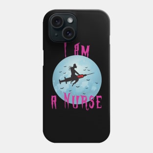 Halloween Nurse Flying With A Syringe In The Sky Phone Case