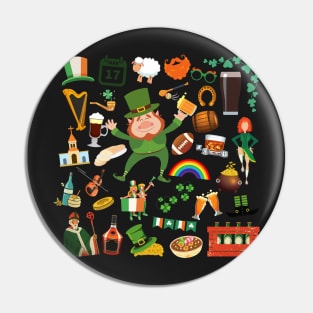 Ireland Travel Icons Pin