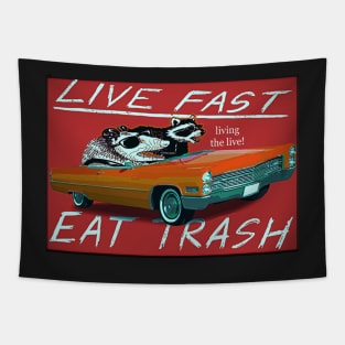 Cute Live Fast Eat Trash, live fast eat trash funny Tapestry