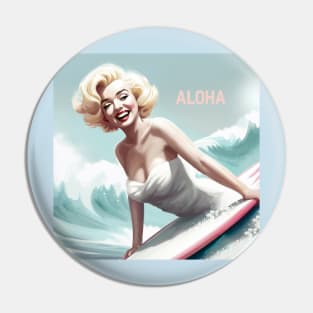 Marilyn Surfing Pin