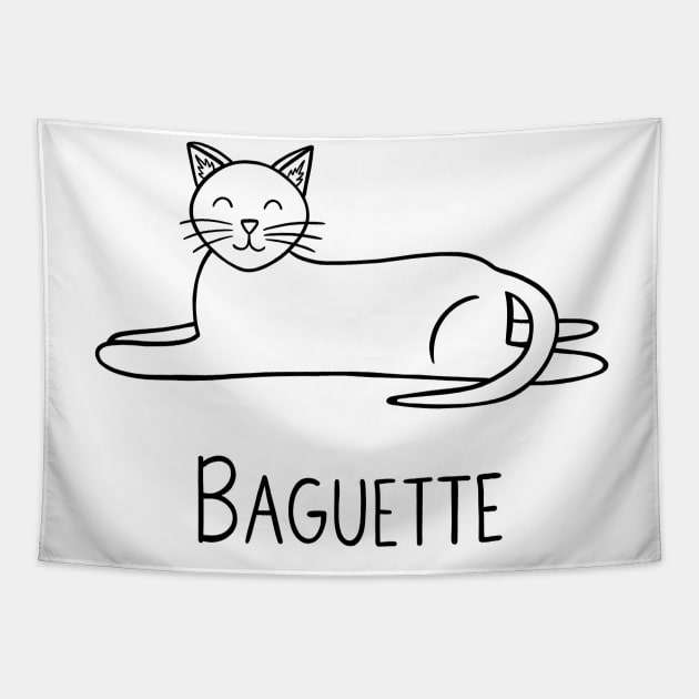 Baguette (black) Tapestry by carolinewillustration