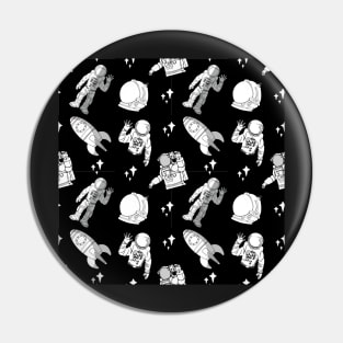 Black And White Astronaut Patterns Pin