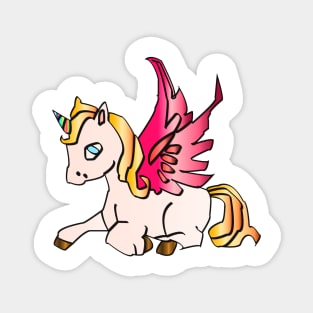 Lying unicorn with wings Magnet