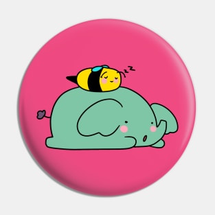 Sleepy Bee and Elephant Pin