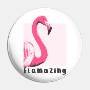 Flamazing Flamingo Art Design Pin