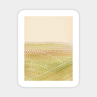 Beige and green abstract landscape Magnet