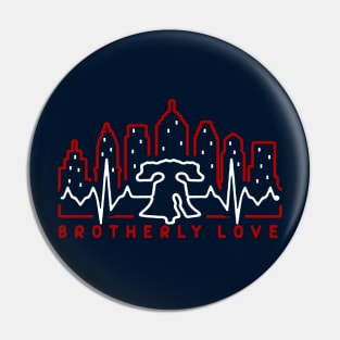 Philadelphia Skyline EKG PHILADELPHIA fan art Philly fan favorite Pin