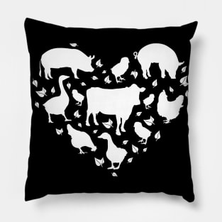 Heartfelt Farm Animal Silhouettes Pillow