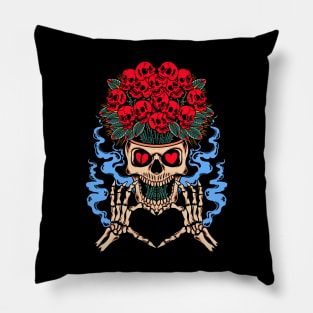 Skull flower Pillow