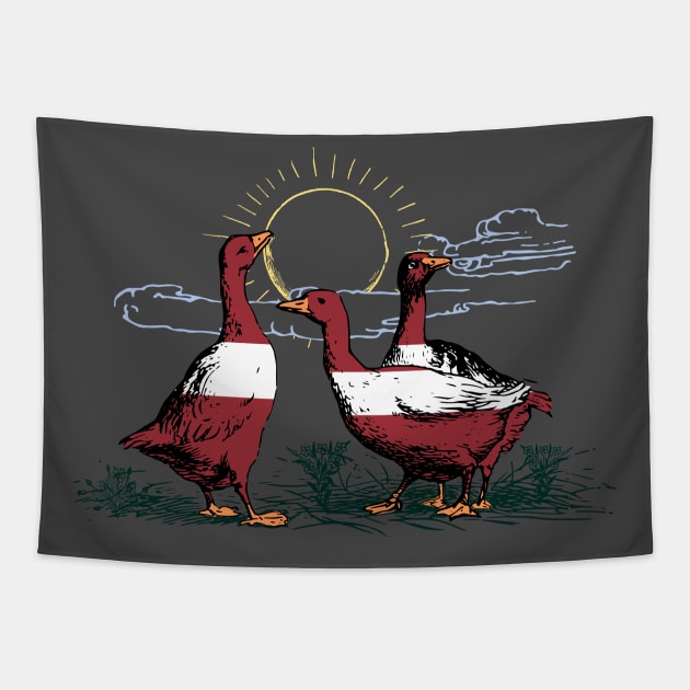 Latvia Geese Tapestry by Fusti