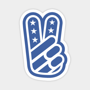 American Peace Sign (White on Blue) Magnet