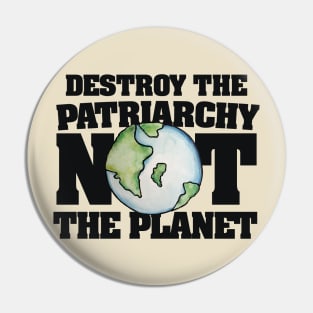 Destroy the Patriarchy not the Planet Pin