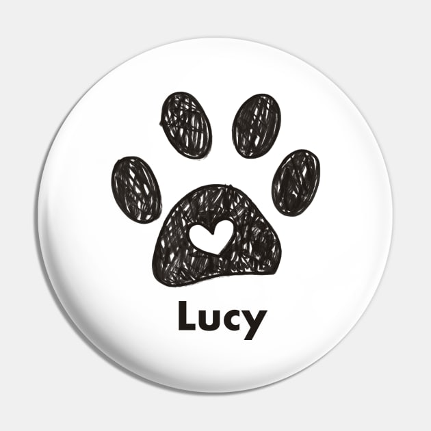 Lucy name made of hand drawn paw prints Pin by GULSENGUNEL