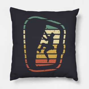 Climbing Rock Climber Carabiner Retro Design Pillow