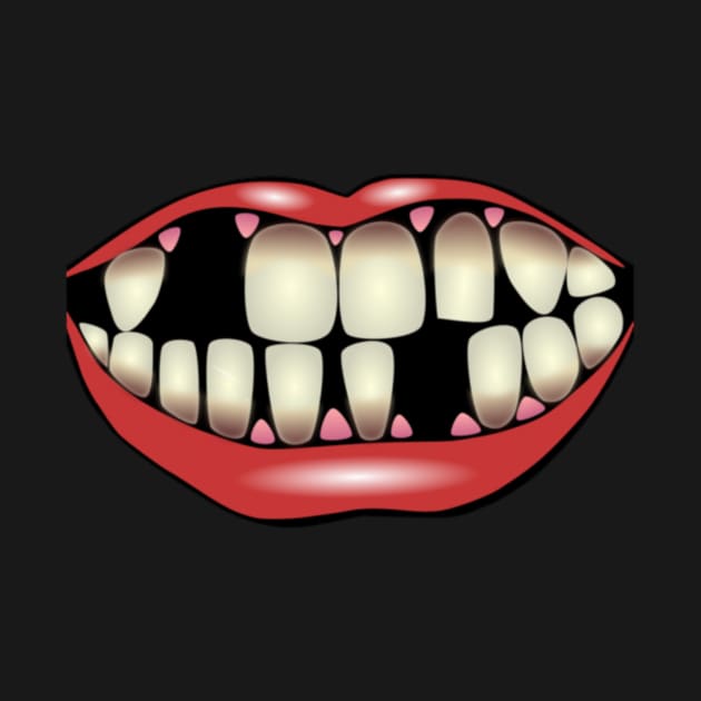 Lipstick Mouth With Missing Teeth by Graffix