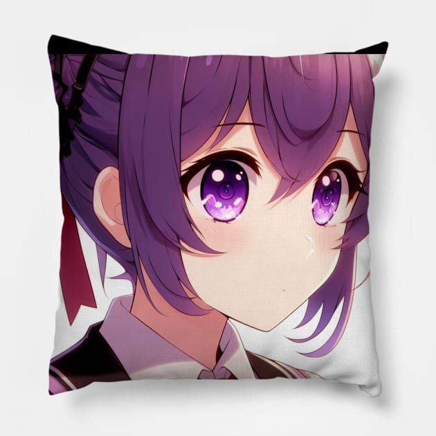 Anime Eyes - Purple and Worried Pillow by AnimeVision