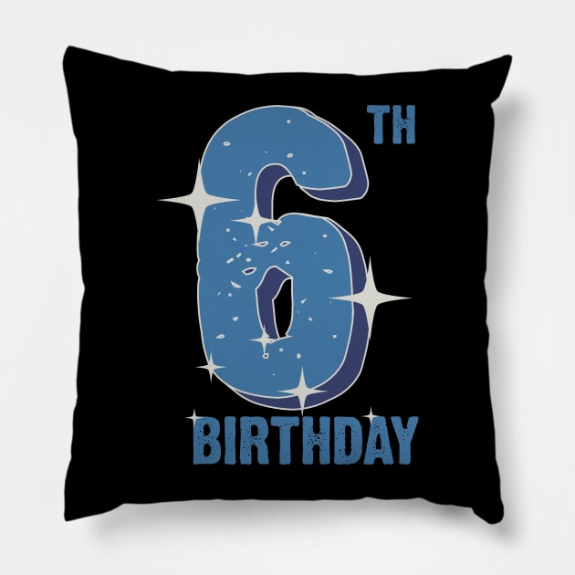 6th birthday for boys Pillow by Emma