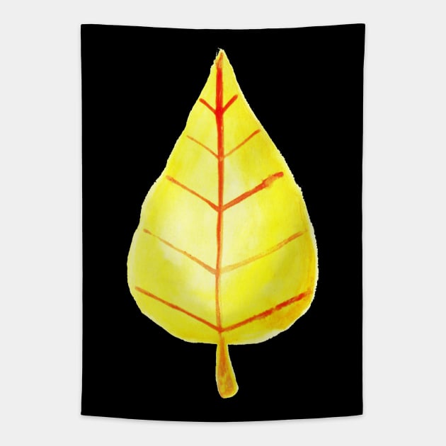 Simple Yellow Leaf Watercolor Tapestry by saradaboru