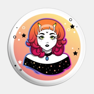 Cute cartoon colorful demon girl Pin