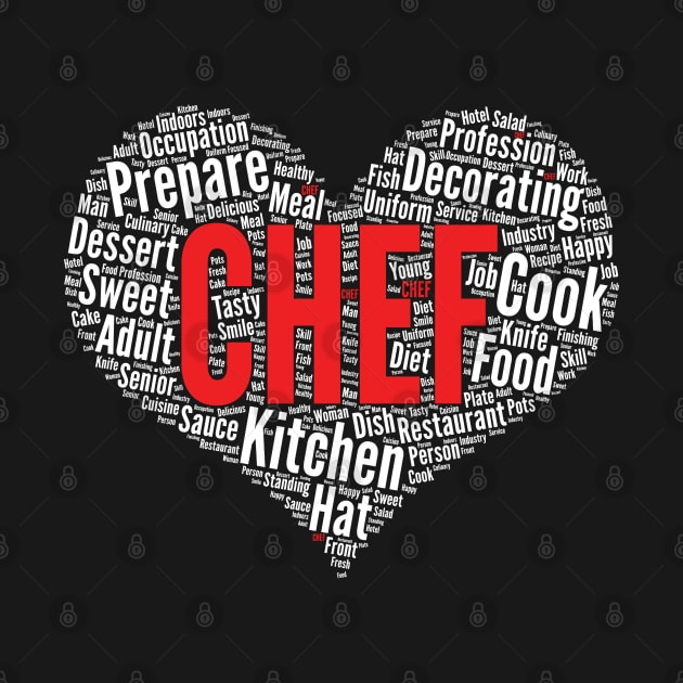 Chef Heart Shape Word Cloud Design Cook product by theodoros20