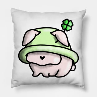 Bunny Rabbit Green Vegan Saint Patricks Day Irish Pillow