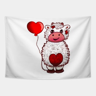 Cute Valentine’s Day Valentine Romantic Shaggy Cow Love Heart Cows boyfriend girlfriend husband wife Valentines Day Tapestry