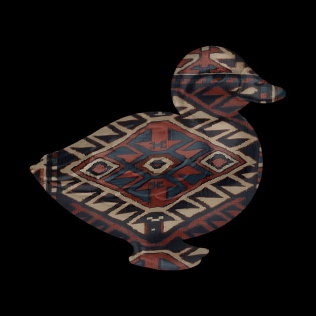 Duck with pattern.  Red and Black by Geomhectic