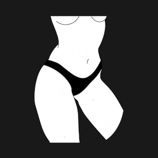 Line Art - Black Panties T-Shirt