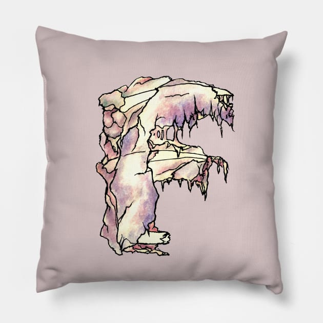 Dramabite Zombie F Letter Initial Typography Text Character Statement Pillow by dramabite