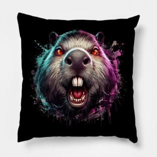 Horror Scary Capybara Pillow