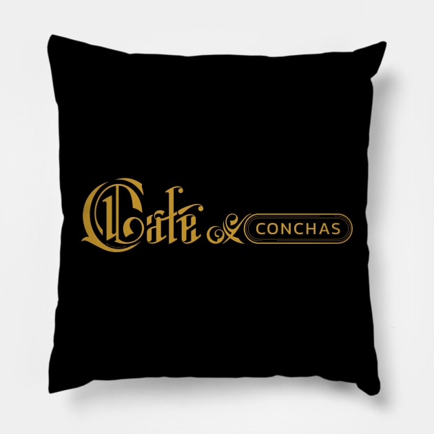 Café y conchas Pillow by vjvgraphiks