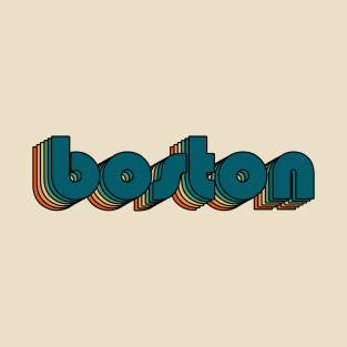 Boston // Boston Retro Rainbow Typography Style // 70s T-Shirt